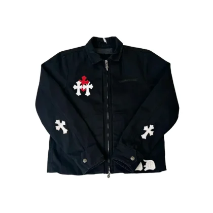Chrome Hearts Leather Cross Patch Jacket