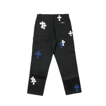 Chrome Hearts Leather Cross Patch White & Blue Jeans