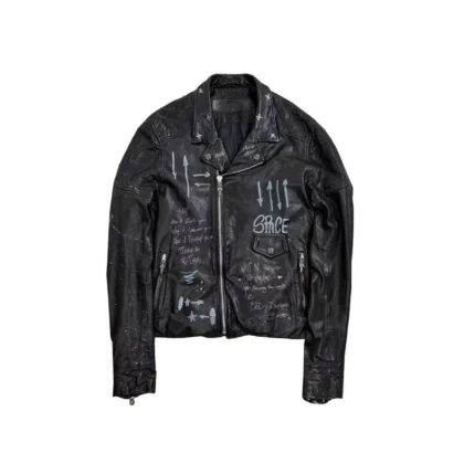 Chrome Hearts Matty Boy Hand Painted Leather Jacket