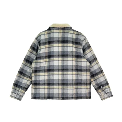 Chrome Hearts Plaid Flannel Fur Collar