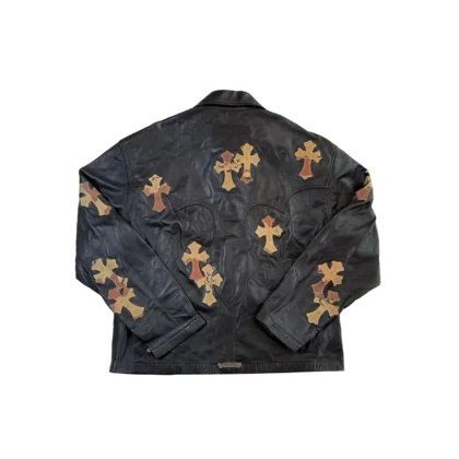 Chrome Hearts SEX Cross Patch Leather Jacket