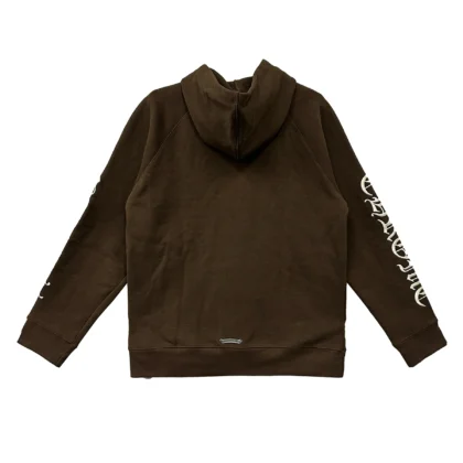 Chrome Hearts Embroidered Brown CH Pullover Hoodie