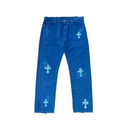 Chrome Hearts London Exclusive Blue Cross Patch Jeans
