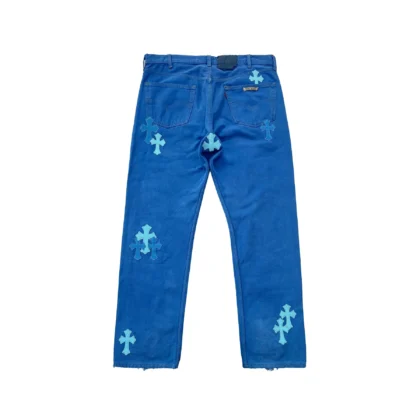 Chrome Hearts London Exclusive Blue Cross Patch Jeans