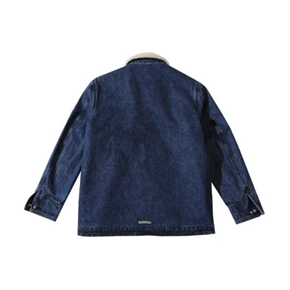 Chrome Hearts M65 Shearling Collar Blue Denim Jacket