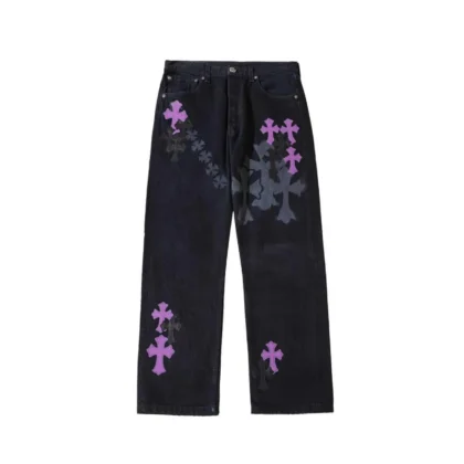 Chrome Hearts Levi's 501 Purple Cross Patch Jeans