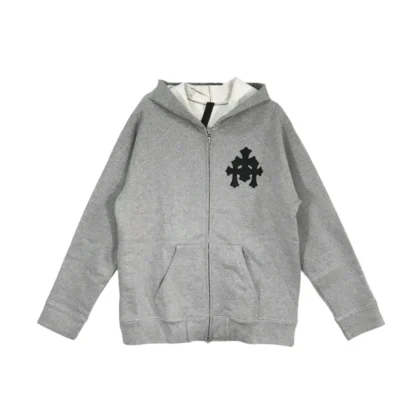 Chrome Hearts Triple Cross Gray Zip Up Hoodie